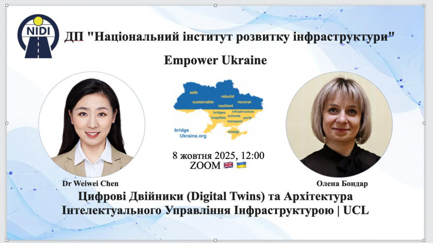 СТРАТЕГІЧНИЙ ДІАЛОГ: DIGITAL TWINS, LCCM та СТІЙКА ВІДБУДОВА ІНФРАСТРУКТУРИ (UCL / ДП 